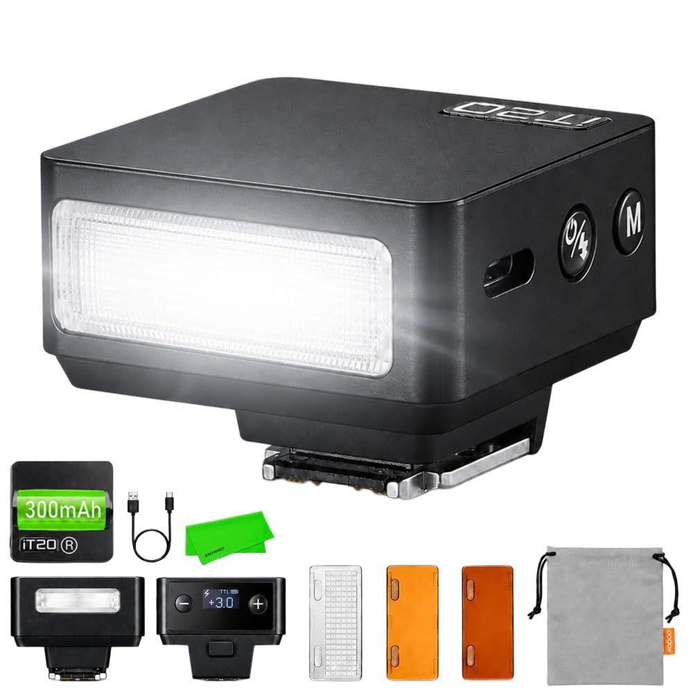 Godox iT20 R iT20R TTL Auto Mini Blitz für Ricoh GR IIIx GR III GR III HDF, TTL/Manuelle Modi, Magnetische Farbfilter Inklusive, 1,5s Recycling, Blitzschuhauslösung, USB-C Wiederaufladbarer Akku