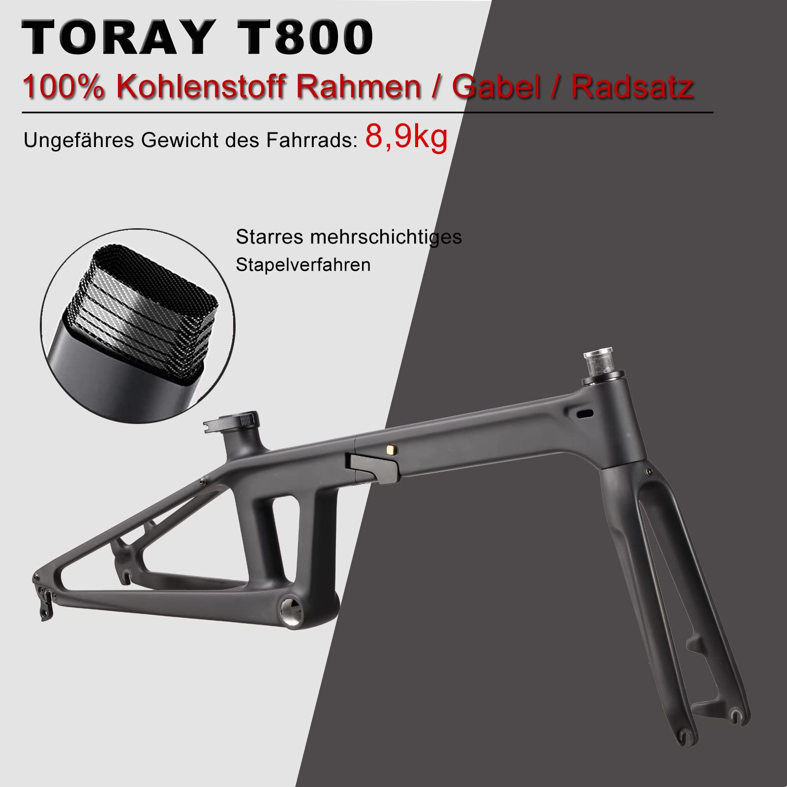 KABON Neues Upgrade Faltrad, 20 Zoll Carbon Fiber Rahmen mit Carbon Laufradsatz 9 Speed Mini City Bike Faltbares Fahrrad für Frauen Erwachsene Männer Ultra-Light