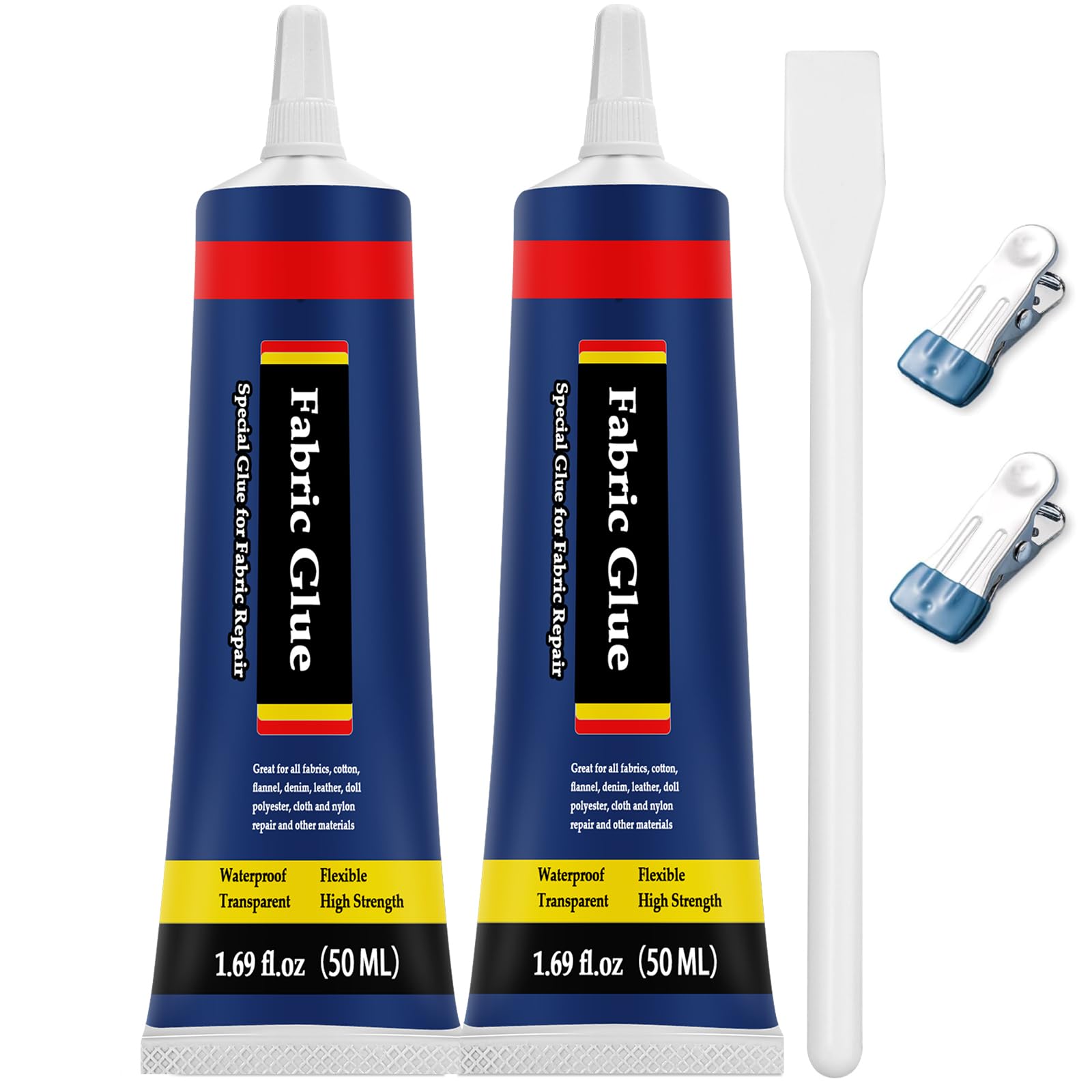 Nayrmaer Fabric Glue 50ml * 2, Strong Textile Glue for Crafts, Upholstery, Material and Felt
