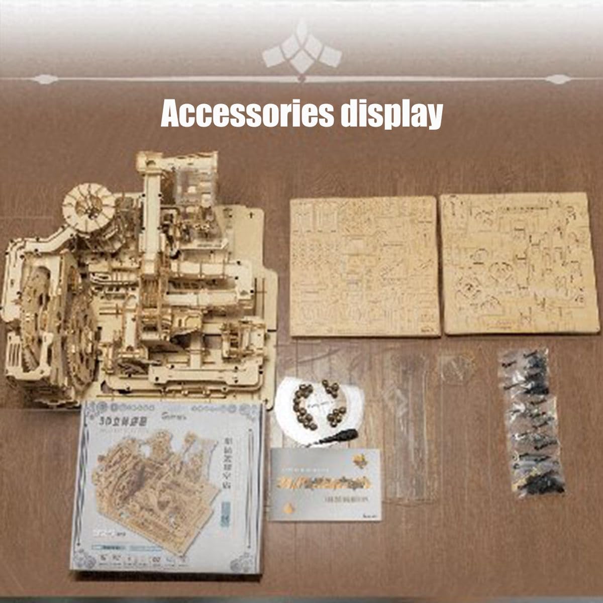 Drewniane puzzle 3D dla dorosłych, mechaniczna kulka, niebo, wyspa, zestaw do budowania, 1102 szt., steampunk, kulka, tor, puzzle 3D, DIY, zestaw do samodzielnego montażu, prezent, zestaw
