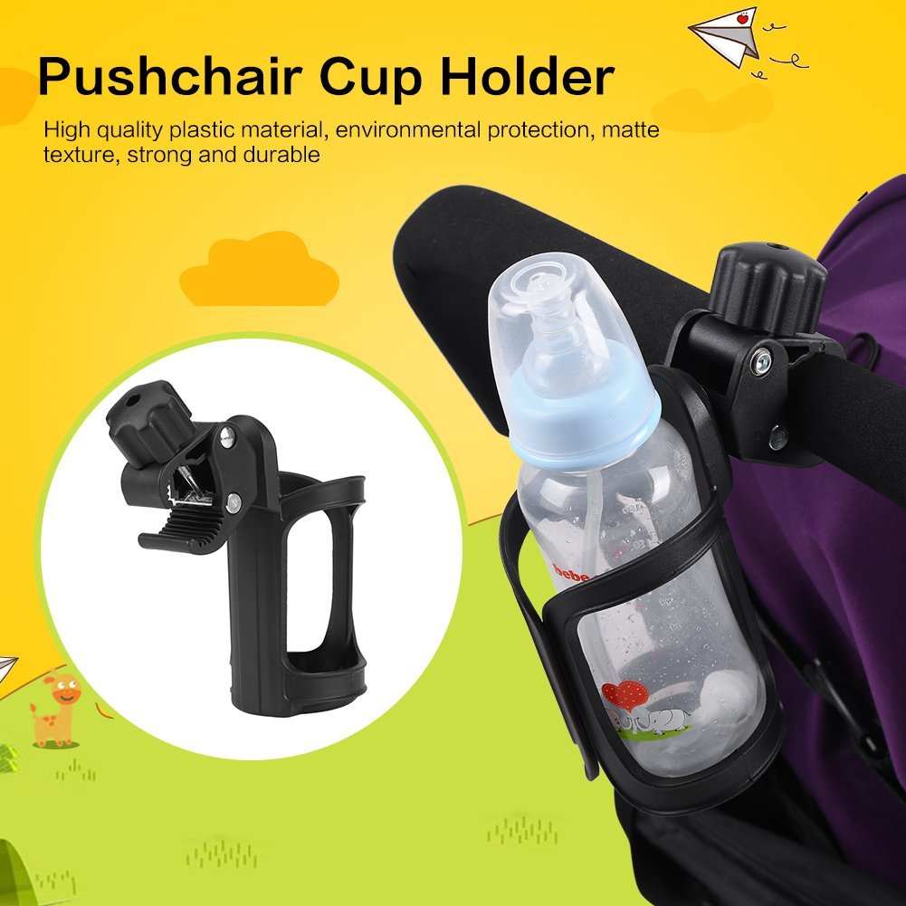 VGEBY Portavasos para Cochecito, Portabotellas Giratorio de 360 Grados, Negro
