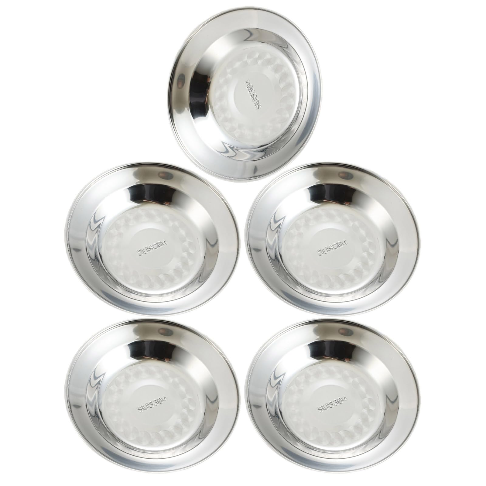 Buxuaaaa 18Cm Of 5 Multipurpose 304Stainless Steel Kitchen Plate Set Dinner Plate Serving Plates Suitable For Cooking Enthusiasts Cooking Serving Plates