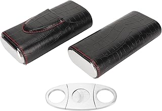 Cigar Travel Case Cigar Cutter Humidor Case, Cigar Case Travel Humidor Kit, The Leather Cigar Accessories with Cutter, Men's Gift Set for Home and Office
