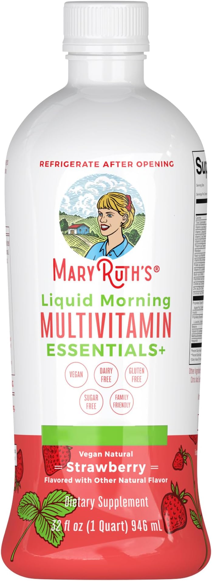 MaryRuth Organics, Liquid Morning Multivitamin Essentials+, Essential Vitamins & Minerals, Sugar Free, Fruit Punch Flavour, 946ml, Vegan, Gluten Free
