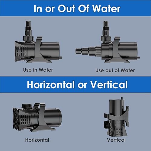 Miniatura 5 de AquaMiracle Bomba de agua sumergible de 2700 GPH con certificación UL con cable de 20 pies, adaptadores y bolsa de filtro, bomba de fuente de agua