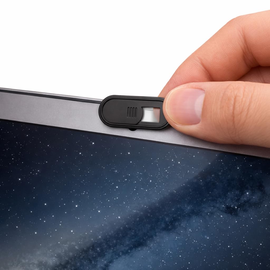 Webcam Cover Grande Ultra Sottile Scorrevole, Copri Telecamera Privacy per Laptop, PC, MacBook, iMac e Tablet, Nero