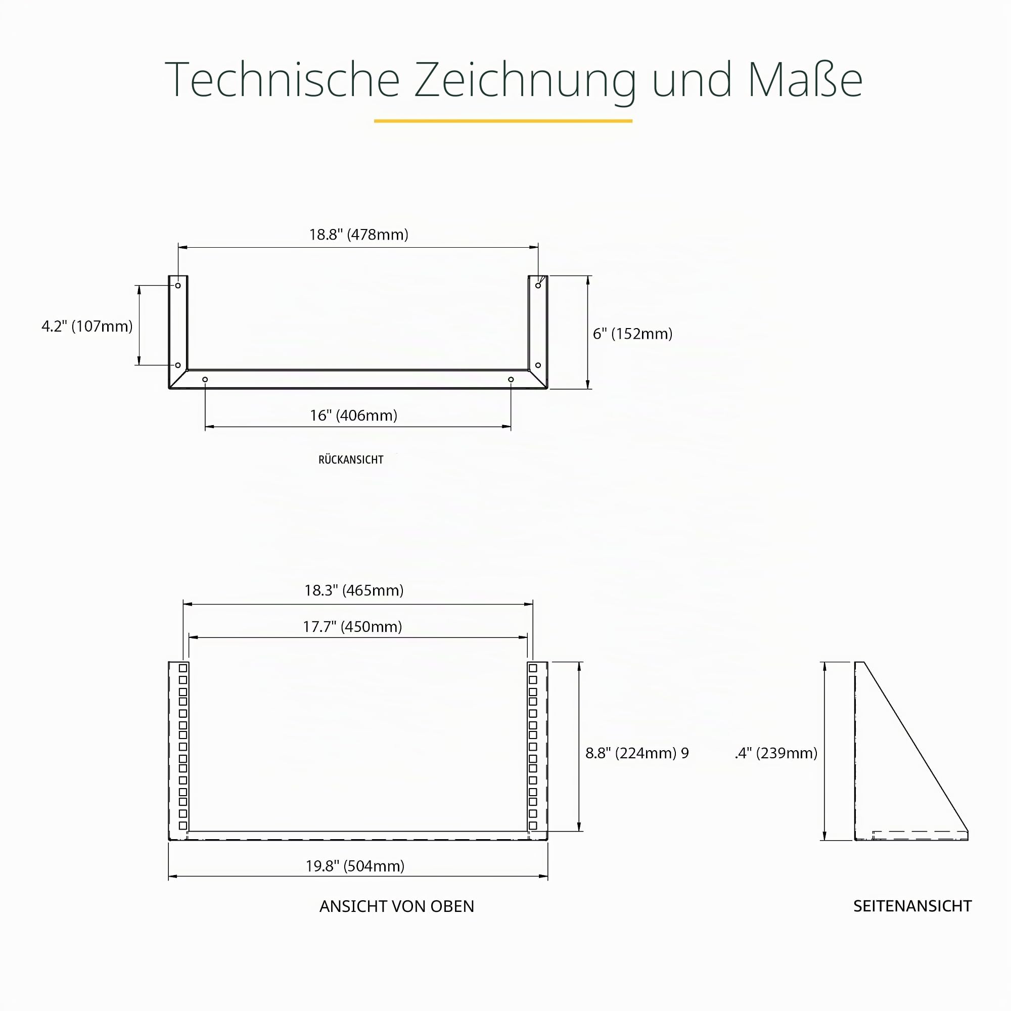 StarTech 5HE Vertikale Rack-Wandhalterung, 19 Zoll, offen (RK519WALLV) | Low-Profile, Netzwerk, Serverraum, Daten, AV, IT, Patch Panel, Kommunikation, Käfigmuttern