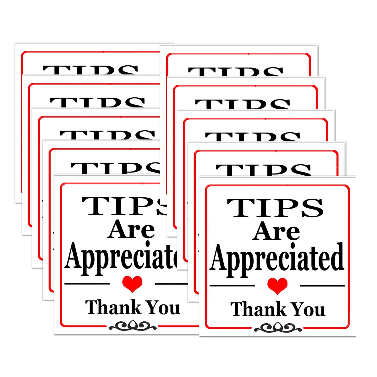 Remarkable Tips are Appreciated Sticker,4 Inches Waterproof Thank You Vinyl Stickers Decal Waitresses Bumper Sticker for Business Store Bar Coffee Restaurant Car Laptop (10 Pcs)