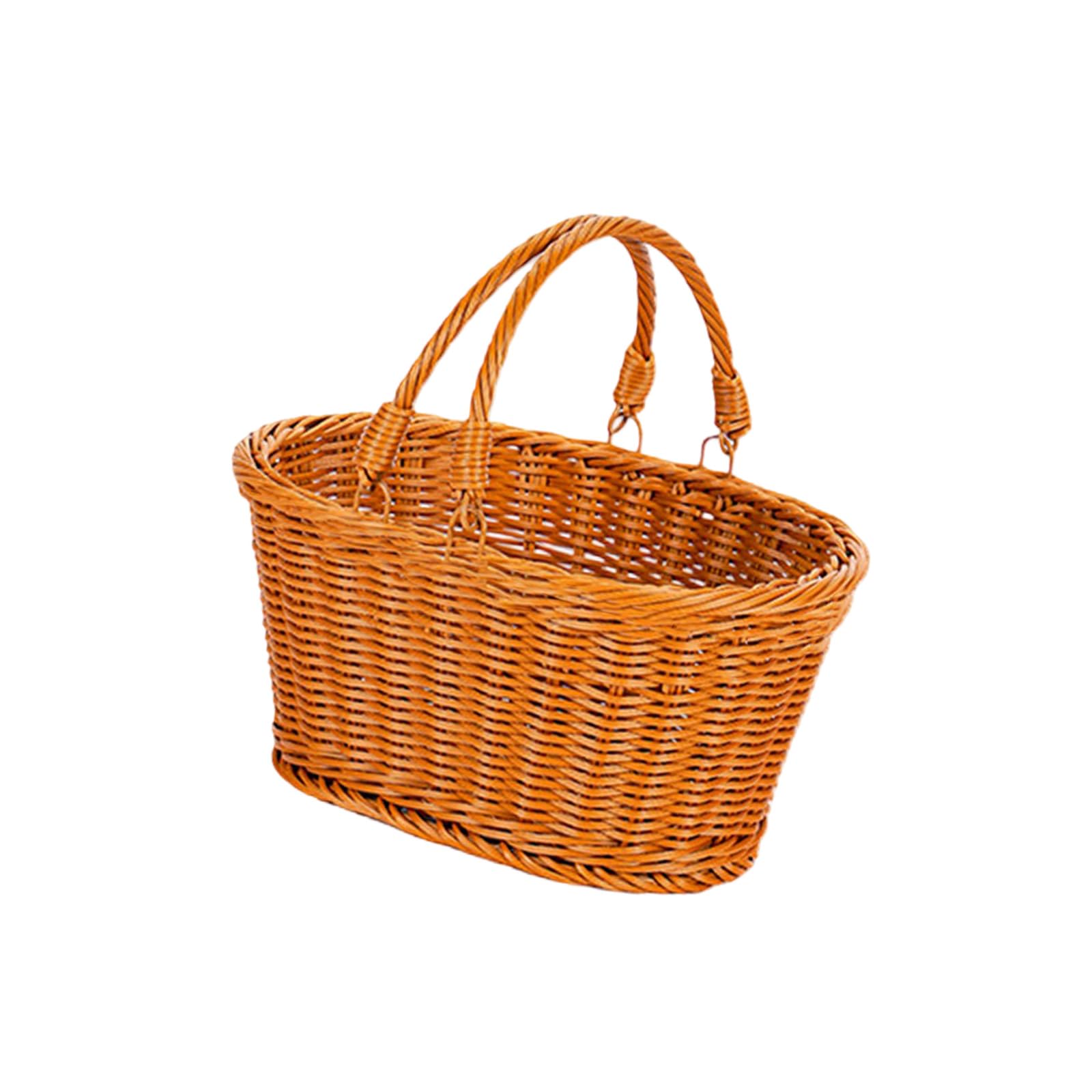 LUCKGONI Elegant Handwoven Oval Storage Basket For Outdoor Camping Picnics And Home Decoration