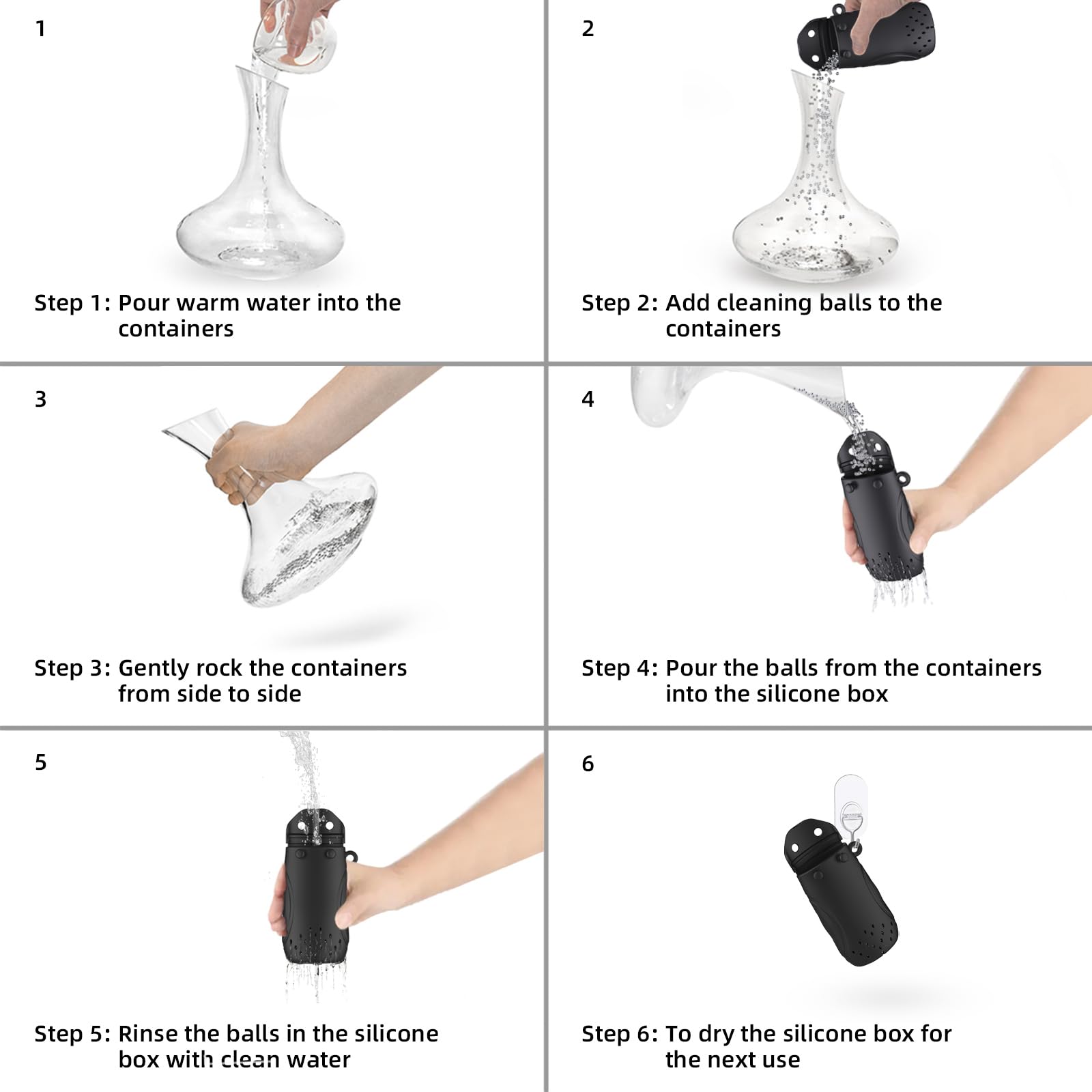 1200 Billes Nettoyantes En Acier Inoxydable ATDDO - 3mm - Pour Carafes, Bouteilles, Vases - Avec Sac Silicone
