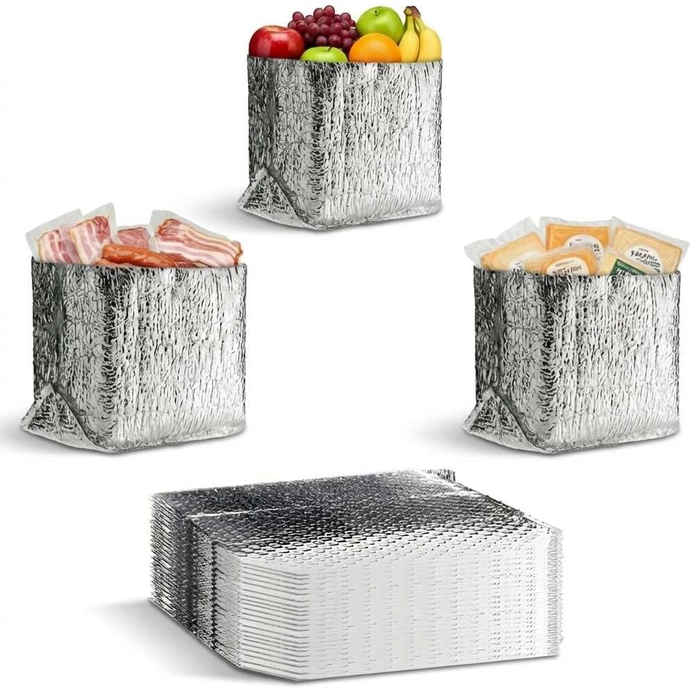 12x12x12 Cooler Liner Material, 25 Pack Insulated Bubble Wrap for Shipping Cold Items and Food