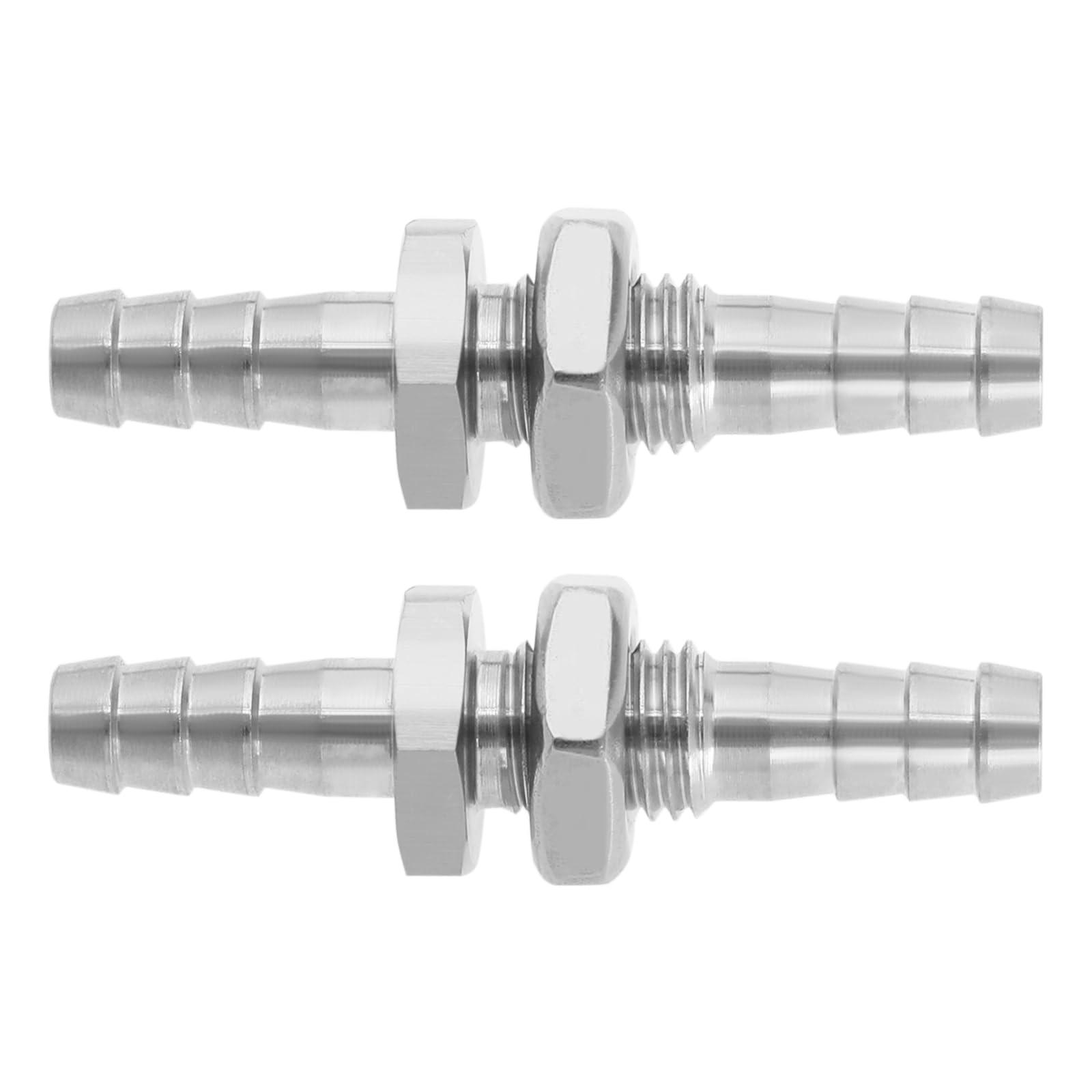 LT Easiyl 2pcs 6mm Hose Connector Hose Barb Joint Stainless Steel Plate Hose Connector Hexagonal Straight Joint for Loose Partition Hose Union, LTBI_234-AW