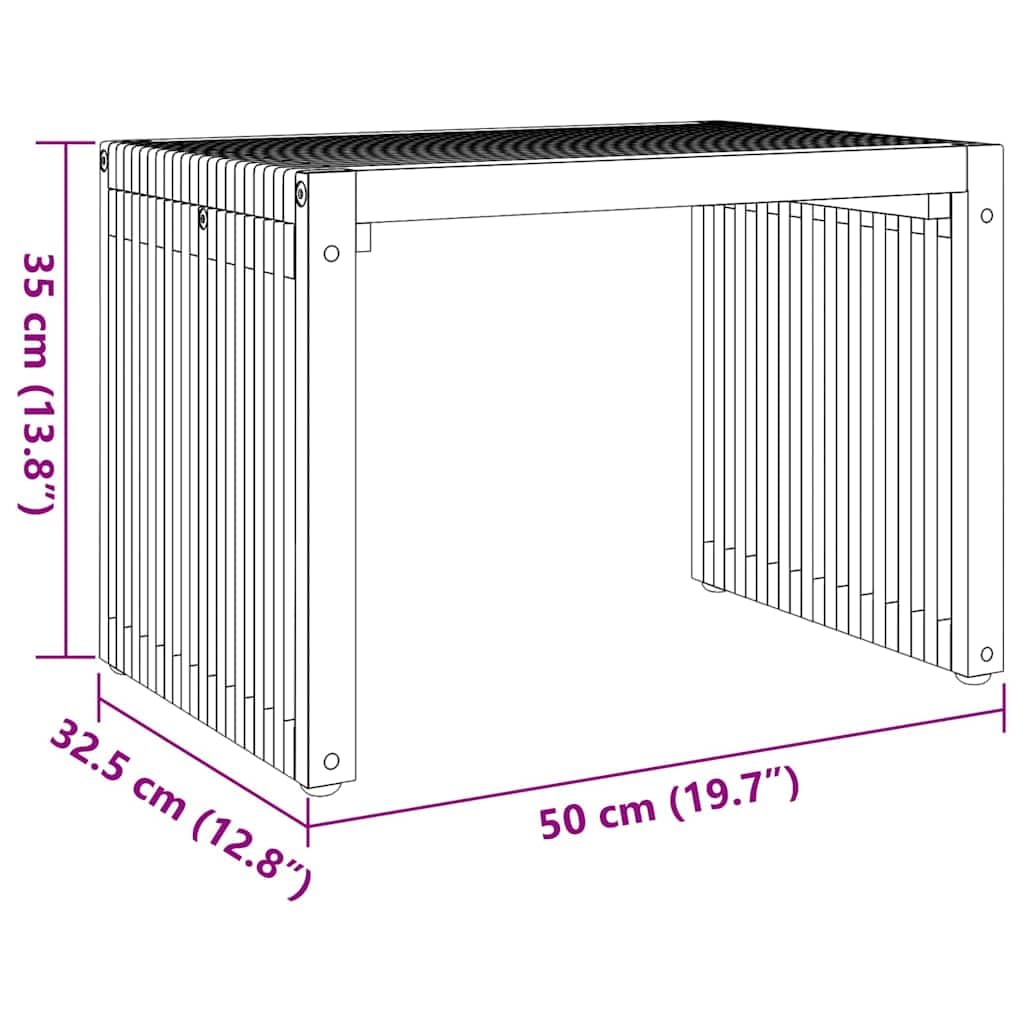 Stolik ogrodowy z litego drewna tekowego, brązowy, 50 x 32,5 x 35 cm, stabilny stół ogrodowy na taras, balkon i do ogrodu, uniwersalny stół tarasowy do jedzenia i pikników na świeżym