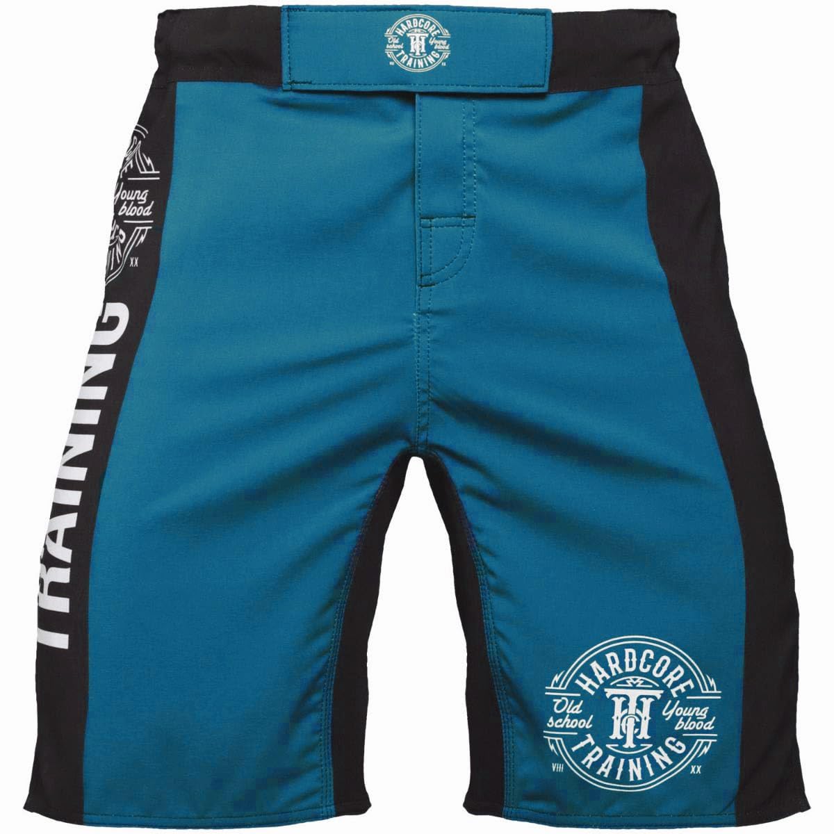 Hardcore Training Fight Shorts Recruit Boks Męski Szorty do Walki MMA Combat BJJ Grappling Fitness Muay Thai Kickboxing No Gi (DE/NL/SE/PL, Alfa, 5XL, Regularny, Regularny, Ocean Blue)