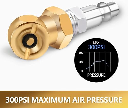 Miniatura 4 de Inflador de bola de latón cerrado portátil de 14 pulgadas para accesorios de compresor de medidor de inflador, paquete de 3
