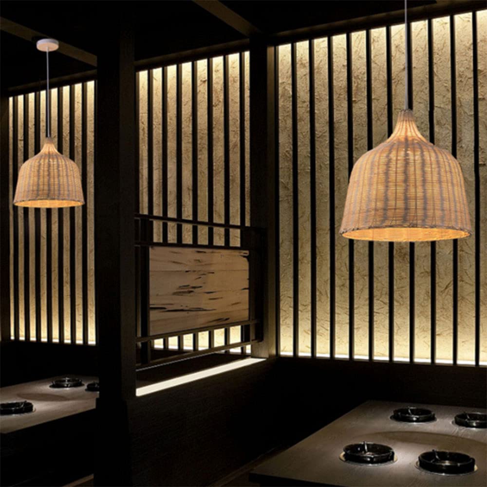 Lámpara De Araña E27 De Estilo Japonés Retro Luz De Mimbre Decoración Colgante De Luz candelabros Reative Accesorio De Iluminación De Techo para Sala De Estar Dormitorio Restaurante Café Casa
