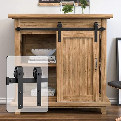 Miniatura 7 de WINSOON - Set de miniherrajes para puerta corrediza de minigranero, para armarios pequeños, soportes de TV