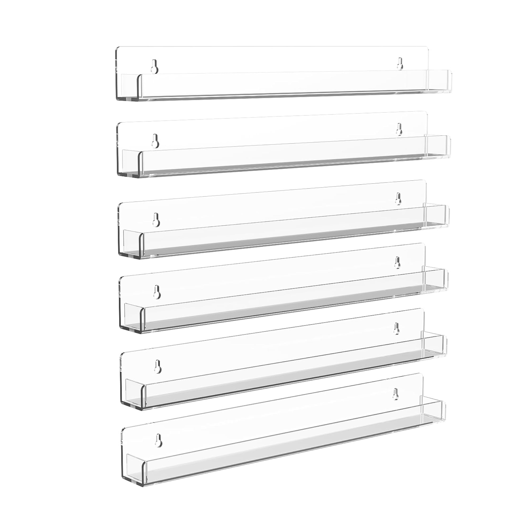 4-Pack Acrylic Spice Rack, 15 Inch Wall Mount