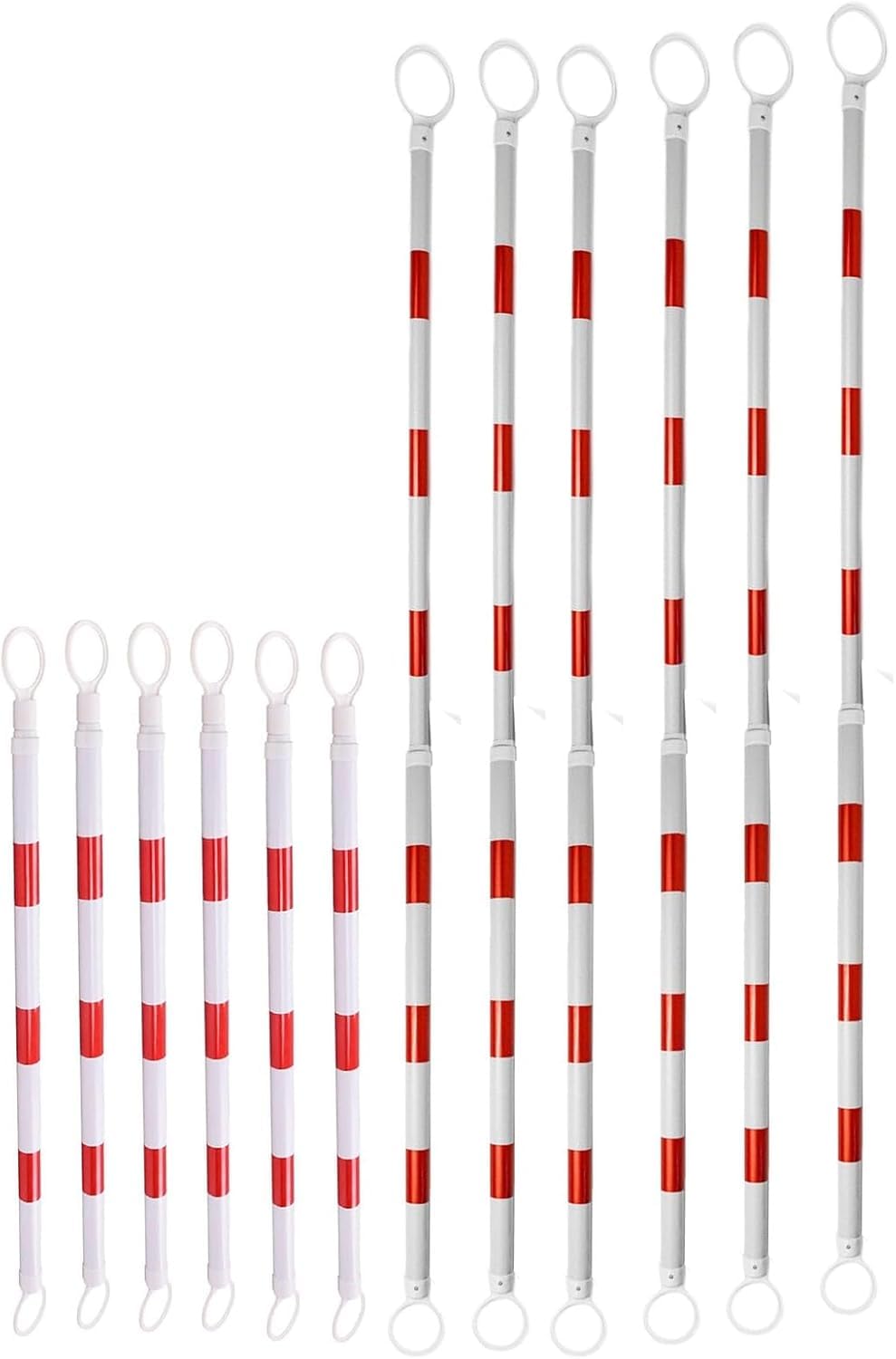Lot de 12 cônes signalisation rétractables en Plastique for la Circulation, Les Routes et parkings(Bianco)