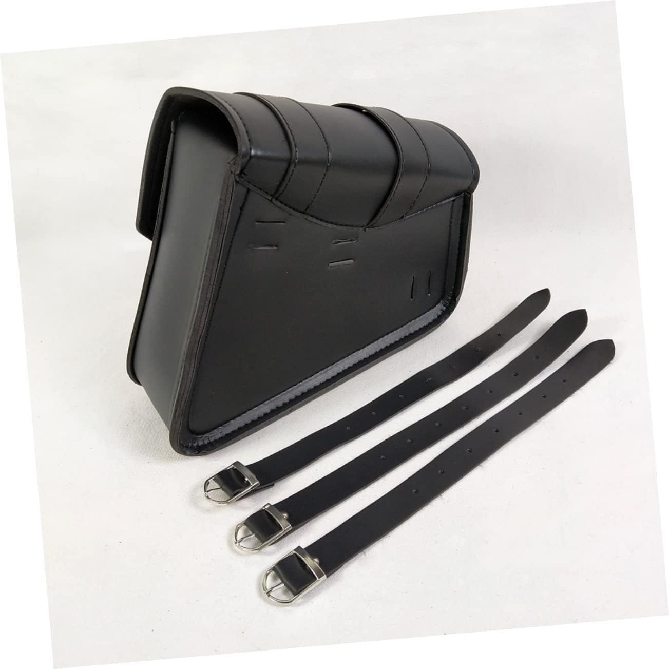 OUNONA 1pair Motorcycle Hanging Bag Pu Leather Triangle Saddlebag for Motorbike Stylish Design Fit Material for Personal Storage Black