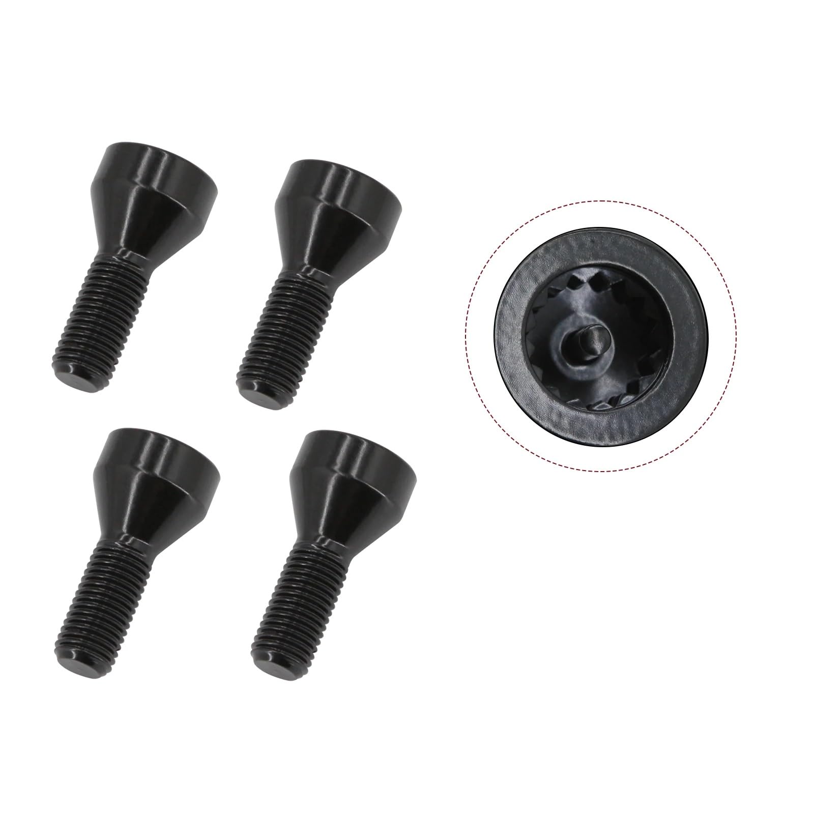 Kompatibel Mit Mini für Cooper Radschloss-Set Radmuttern Schrauben mit Schlüssel M12 x 1,5 Alufelgen-Stehbolzenschraube 36136786419 Automotive Radschrauben