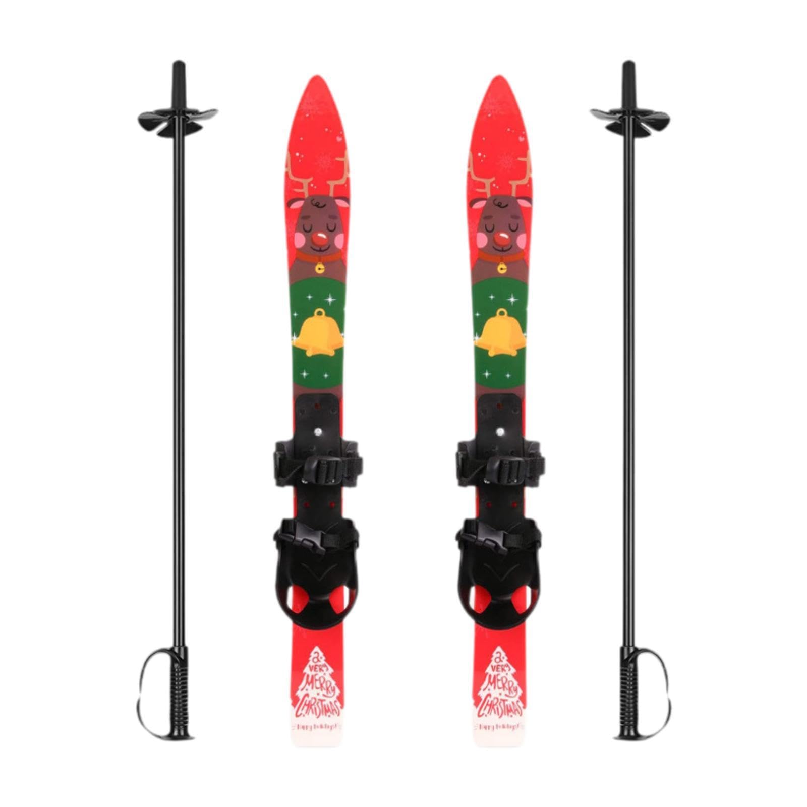 Skiblades Snowblades Und Stöcke für Kinder mit Bindungen Snowboard Kinder Jungen Mädchen Wintersportausrüstung Kurze Skier für Schnee