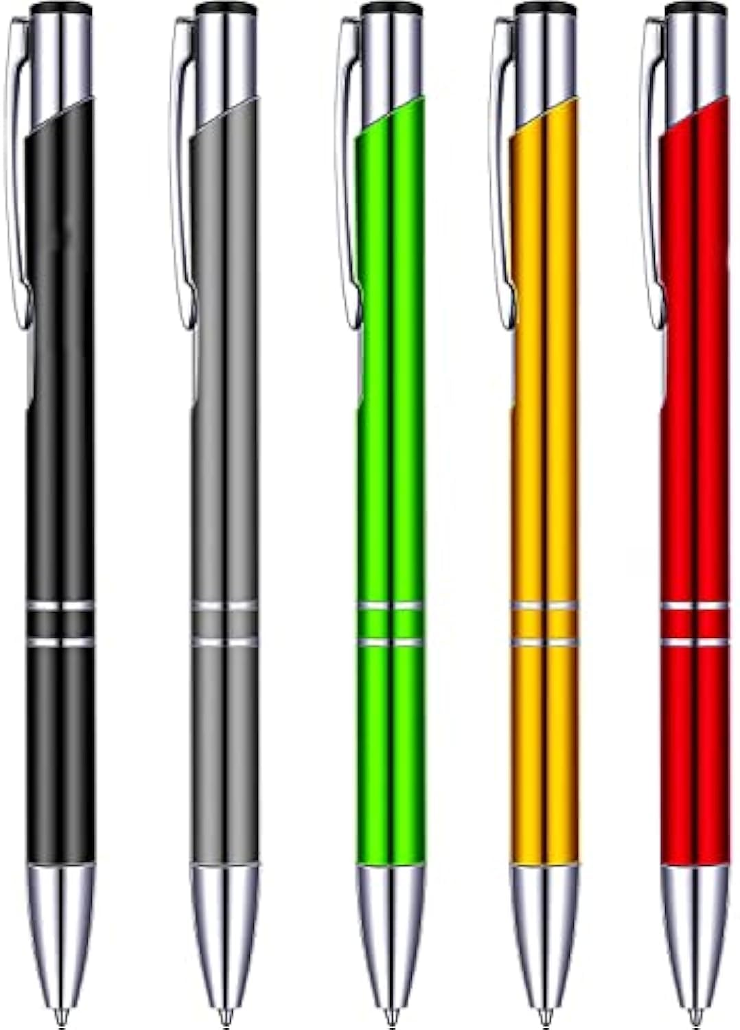 – Office Pens, 5 PCS Metal Pen Ballpoint Pastel Pen for Women Men Bosses Desk Supplies, Black Ink, School Office Supplies, Rotating Neutral Ballpoint Pen, Suitable for Business Gifts Exhibition Gifts