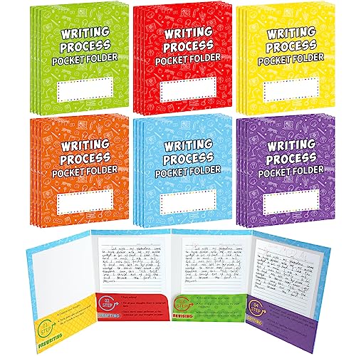Ctosree Writing Bulk Folders with Pockets Writing Process 4 Pocket Folders Bulk for Students Teacher...