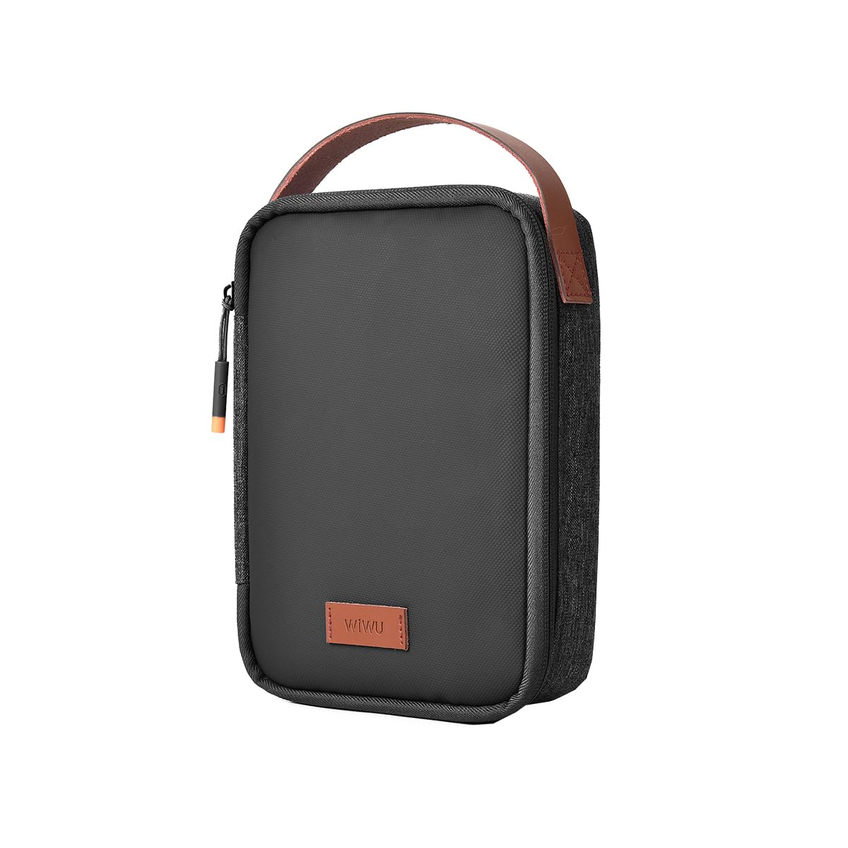 TechGuy4u Polyester Electronic Organizer Travel Case,Electronics Cable Gadget Wire Storage Tech Bag,Double Layer Shockproof Box For Charger Cord,Flash Drive,Mouse,Apple Pencil,Power Bank (Black)