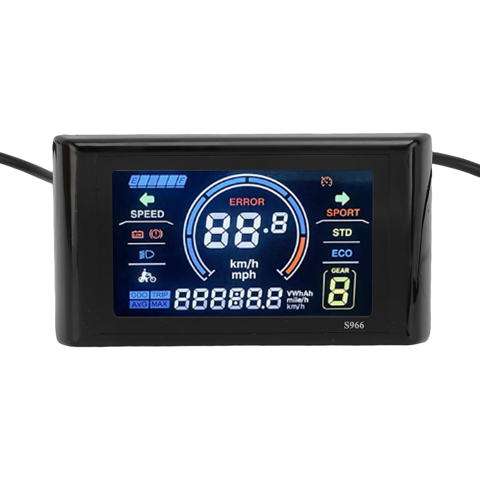 Cocoarm Display a Colori per Bici Elettrica, Schermo LCD per Bici Elettrica ABS con NFC e Connettore a 5, Ampio Schermo Impermeabile per Manubrio da 22,2 Mm, per Ciclisti e Pendolarismo
