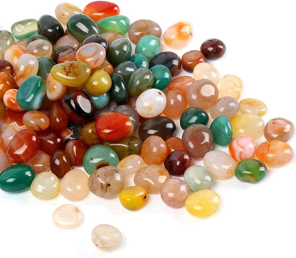 POTS and Plants Natural Polished Decorative Tumbled Stones Colorful Agate Stones for Landscape Decoration Stone Suitable for Home Decoration, DIY Handmade, Decorative Fish Tanks, Vase Filler (1Kg) (B0B7DHXKR9) Amazon Price History, Amazon Price Tracker
