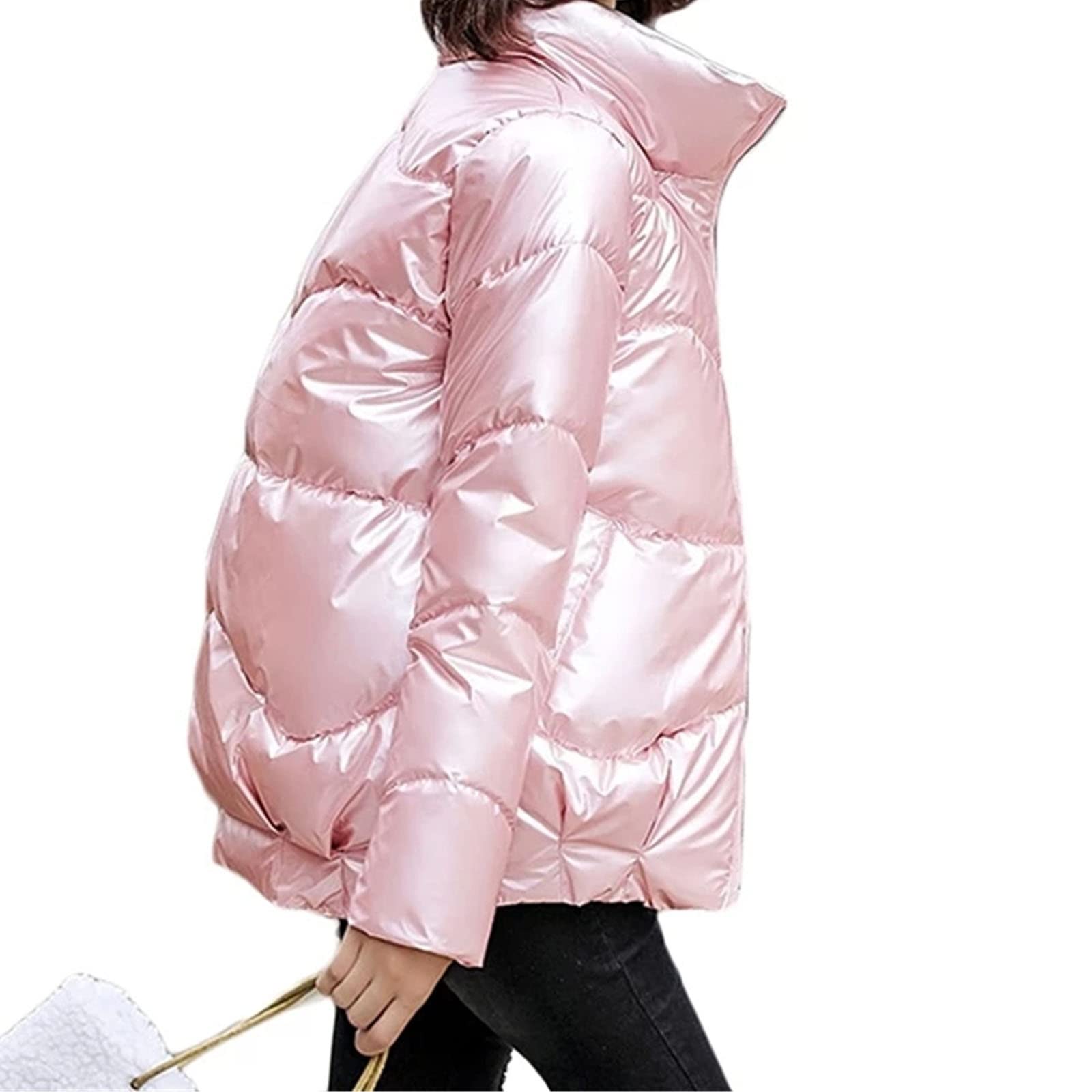 Amazon.co.jp: レディースダウンジャケット 女性光沢ダウンコットン