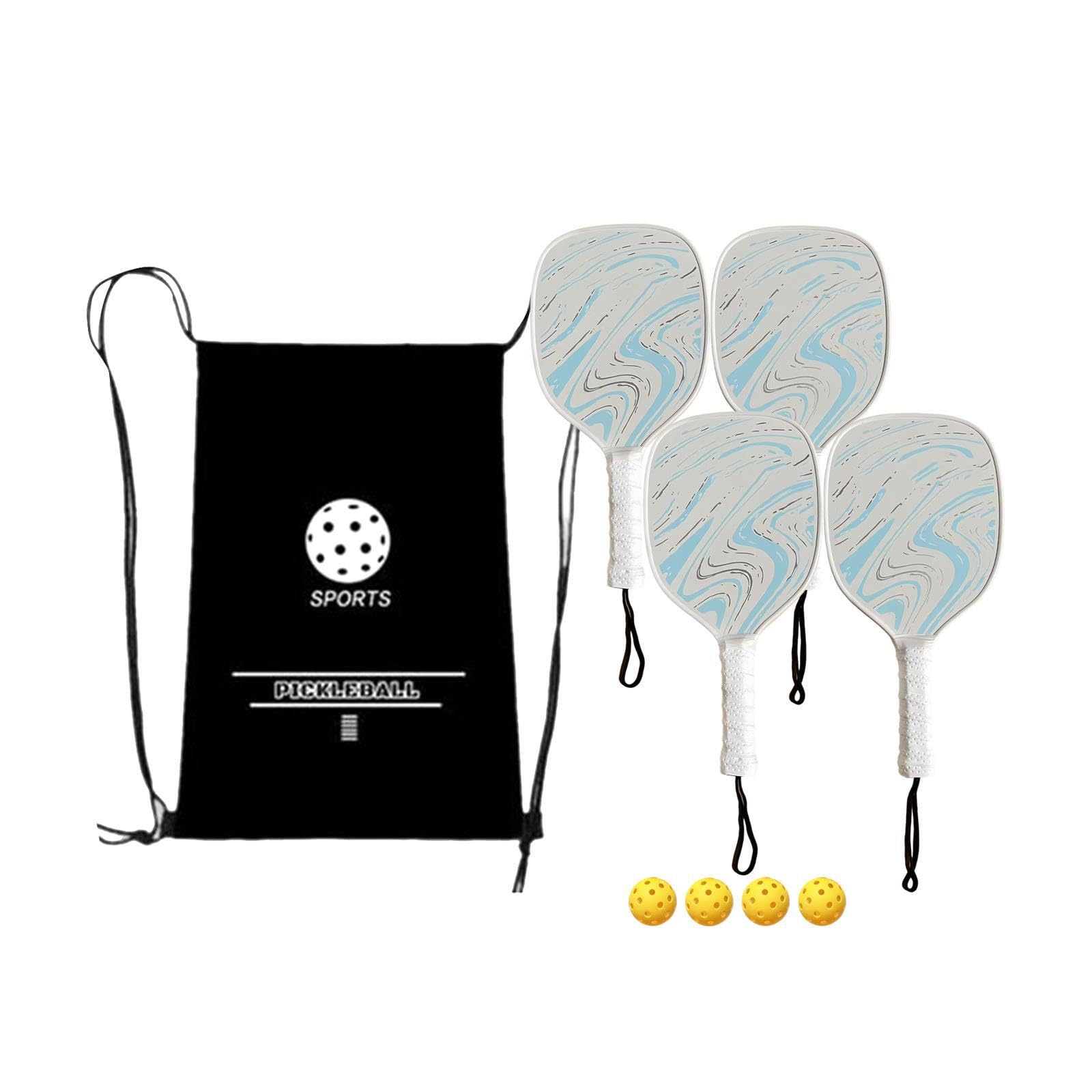 Vivi l'emozione del pickleball con le racchette ergonomiche | principianti e professionisti, e una borsa per il trasporto portatile e facile da trasportare. I set da pickleball sono