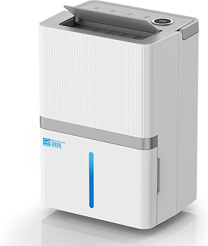 Deshumidificador de 5000 pies cuadrados para sótano, máximo 75 pintas Energy Star 2025 deshumidificador para el hogar con manguera de drenaje,