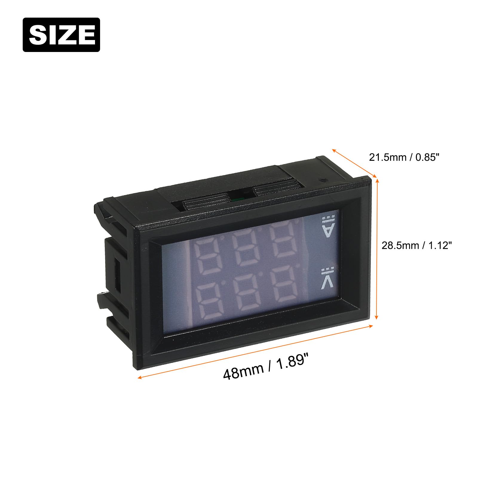 MECCANIXITY Digital Voltmeter Ammeter Volt Ampere Meter DC 100V 10A 3 Bits Red Blue Dual LED Display Panel Voltage Current Tester for Electrical Products 2Pcs