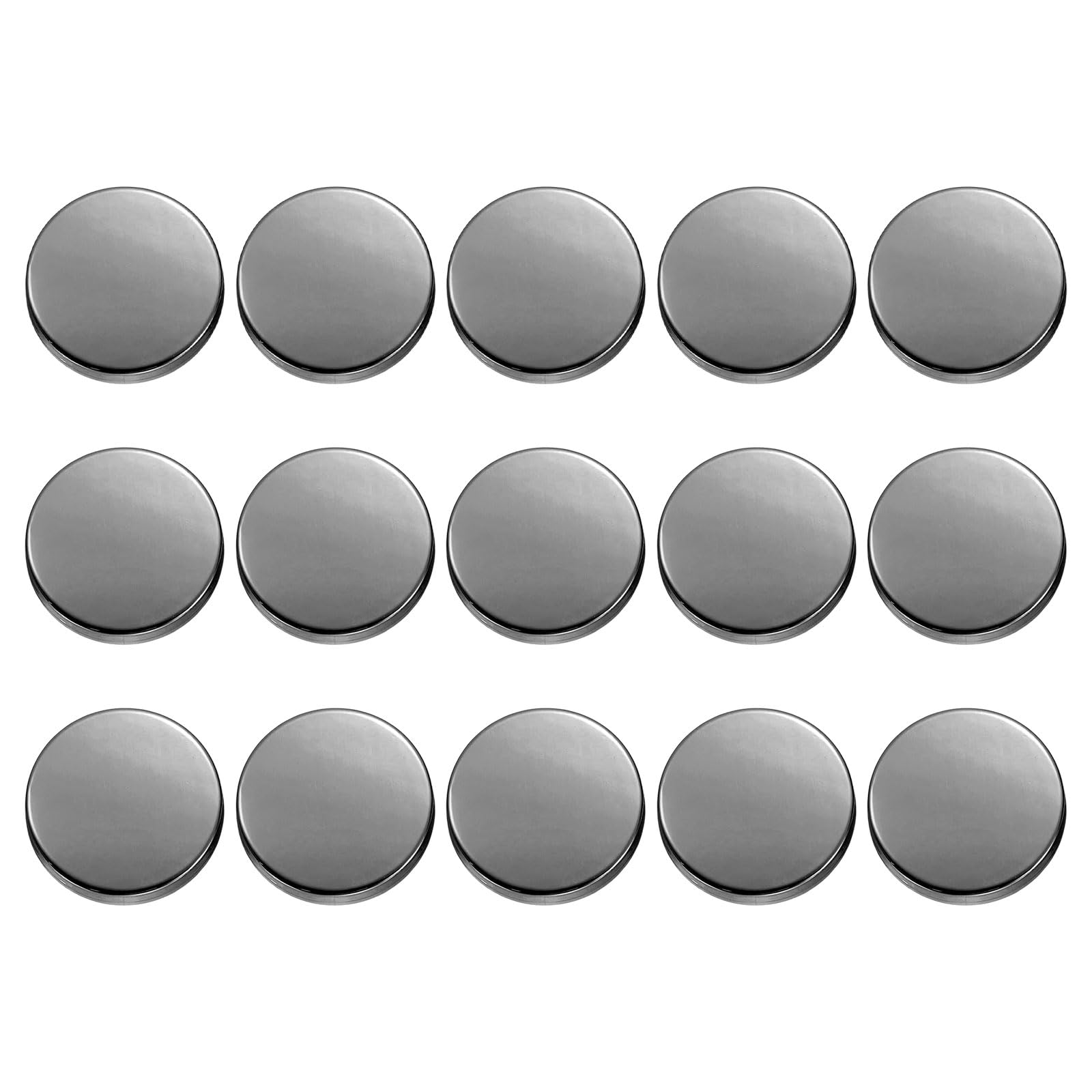 sourcing map 15pcs Metal Round Buttons 18mm Zinc Alloy Shank Flat Sewing Craft Replacement Buttons for Clothing Decoration DIY Accessories, Black