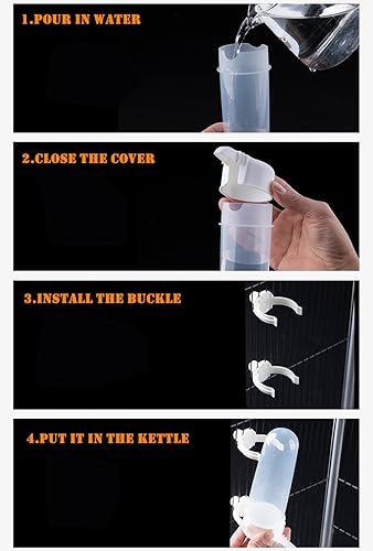 Miniatura 6 de Comedero de agua para pájaros para mascotas, dispensador de agua de loro de 8.45 onzas líquidas, dispensador de agua automático suspendido en jaula