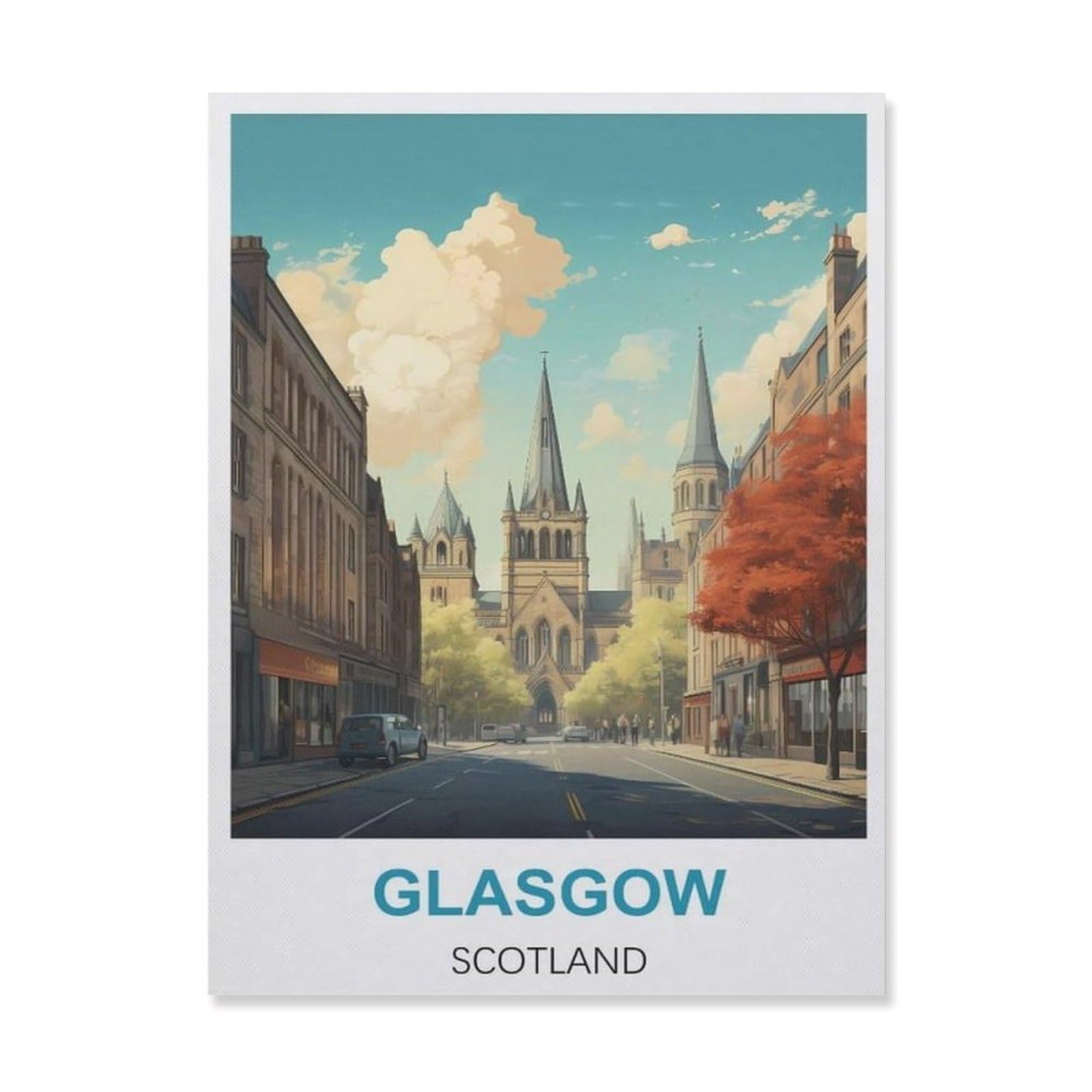 Glasgow Scotland，Jigsaws Puzzles 1000 Pieces Classic Jigsaws Educational Games Toys，Best Gift for Adults and Kids（38x26cm）-FG9