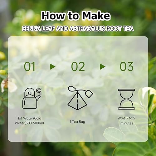 Miniatura 6 de HANFANGLING Senna Leaf And Astrágalo Raíz Té de Té - Desintoxicación Natural y Belleza Té de Hierbas Apoyo a la Digestión y Salud, 20 bolsas de té
