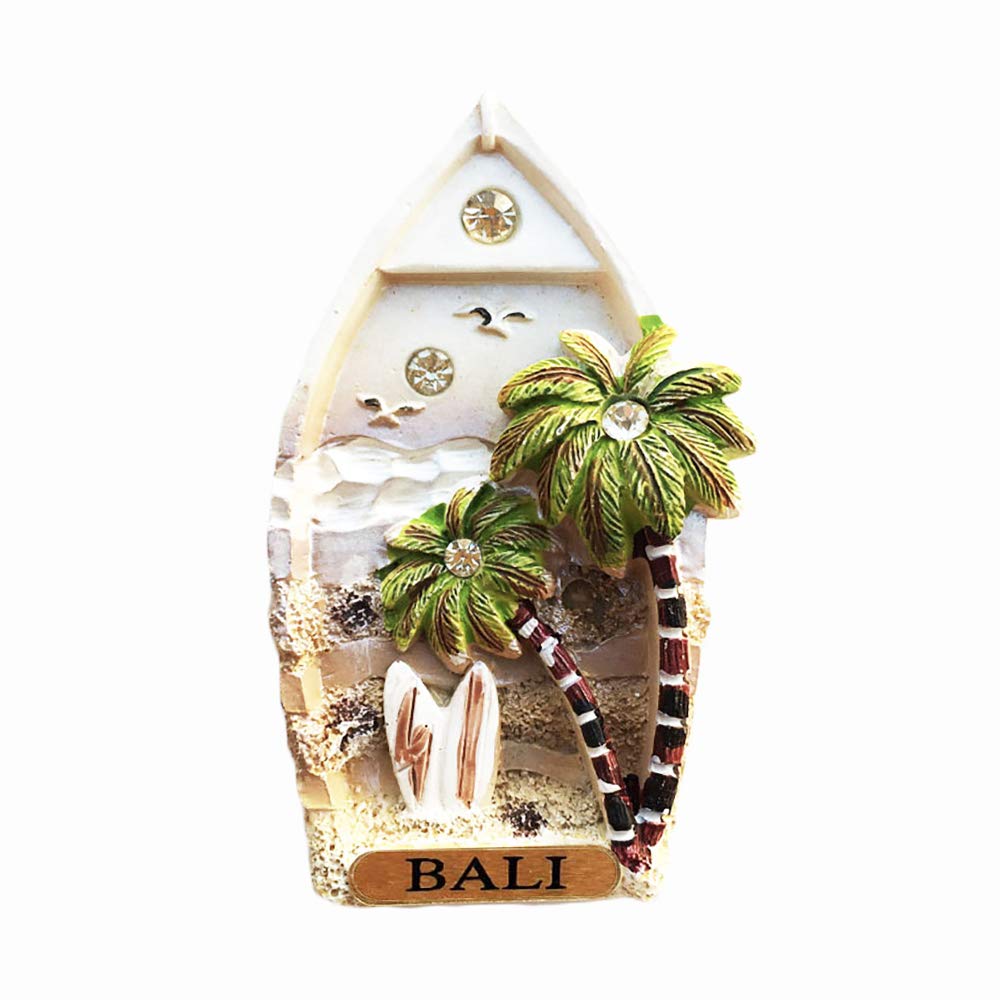 Wedare Magnet Souvenir Bali Indonesia 3D Boat Fridge Gift,Handmade Home & Kitchen Decoration Bali Refrigerator Collection