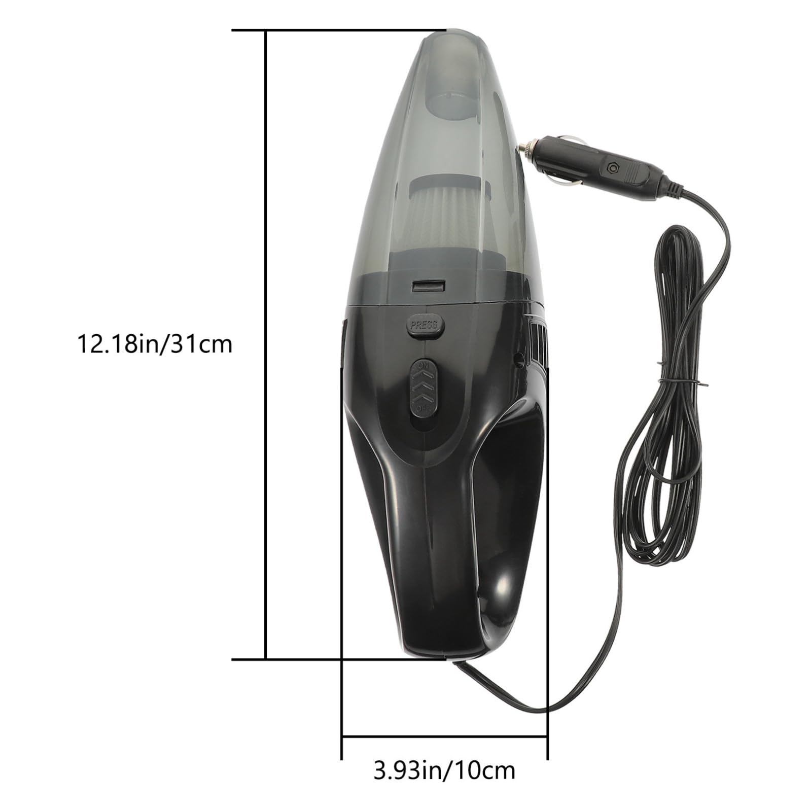 Gadpiparty Aspirapolvere Portatile Auto Nero Ricaricabile Doppia Modalità di Aspirazione e Impugnatura Ergonomica in ABS per Pulizia Liquidi e Polvere in Auto e Casa
