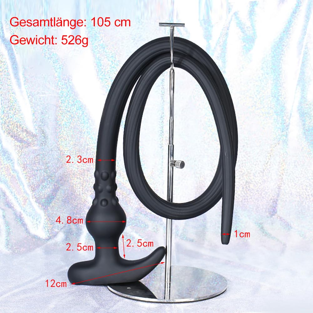 Analplug Anal Dusche Einlauf Extra Lang Silikon Buttplug Enema Irrigator Analdusche Vaginaldusche Intimdusche Analreinigung Intimreinigung Anal Spülung Sex Toy für Frau Männer(Schwarz*L)