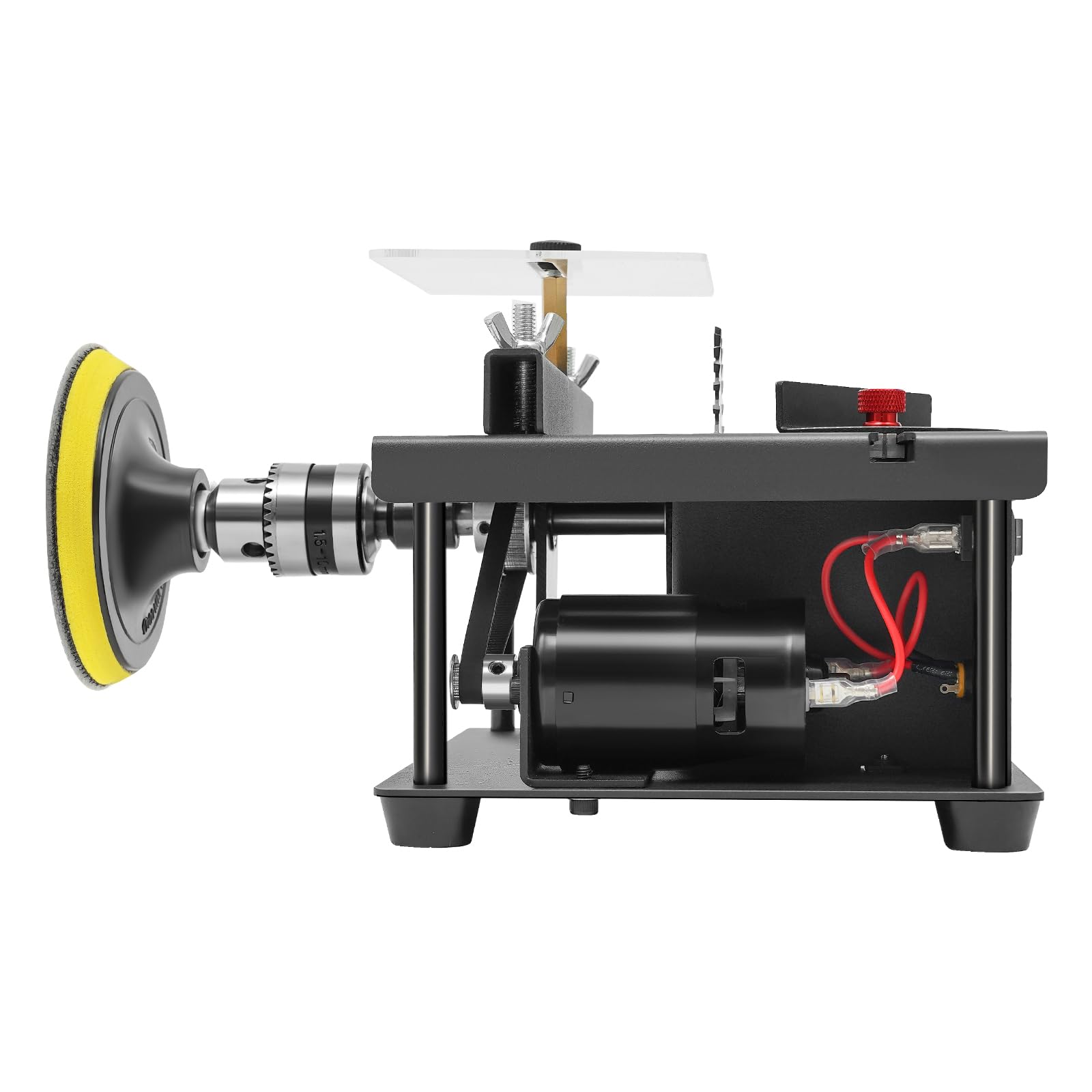 BYGOVICE Mini Multi-Functional Table Saw, Lapidary Saw for Crafts, Portable Mini Electric Tablesaw for Wood, Cutting, Grinding, Polishing All-in-One