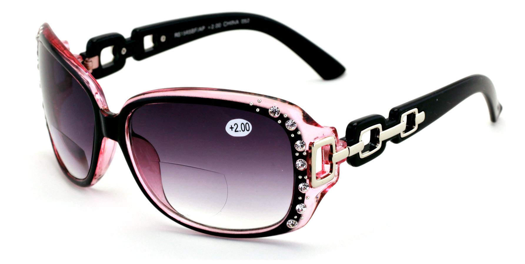 V.W.E. Oversized Rhinestones Women Bifocal Reading Sunglasses Reader Glasses Vintage Outdoor
