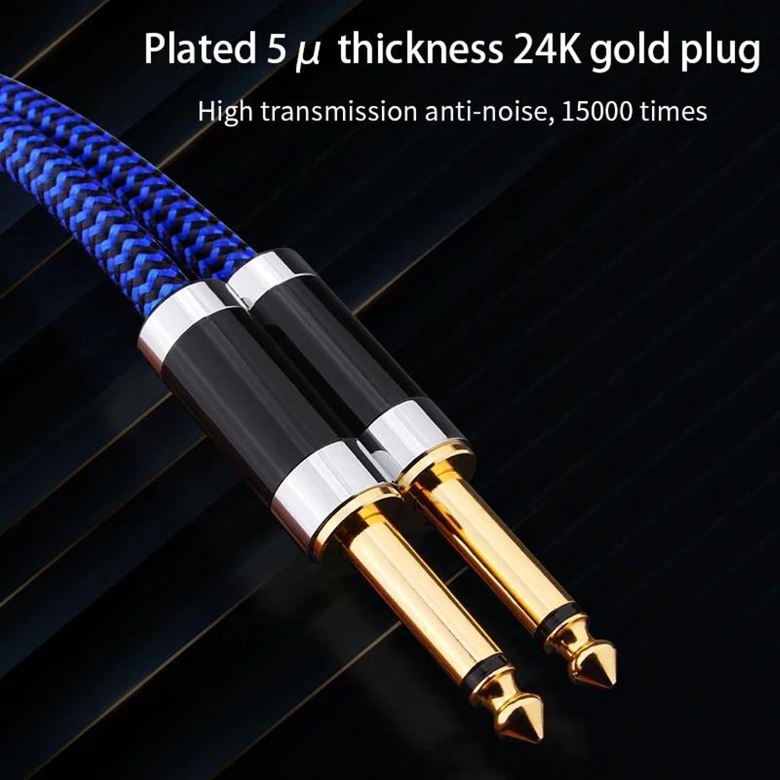 TSTS Cavo Strumento per Chitarra Cavo Per Chitarra Cavo Jack Da 6,5 ​​mm Per Chitarra Elettrica Basso Tastiera Amplificatore Mixer Cavo Aux Da 6,35 Mm(1.5m)
