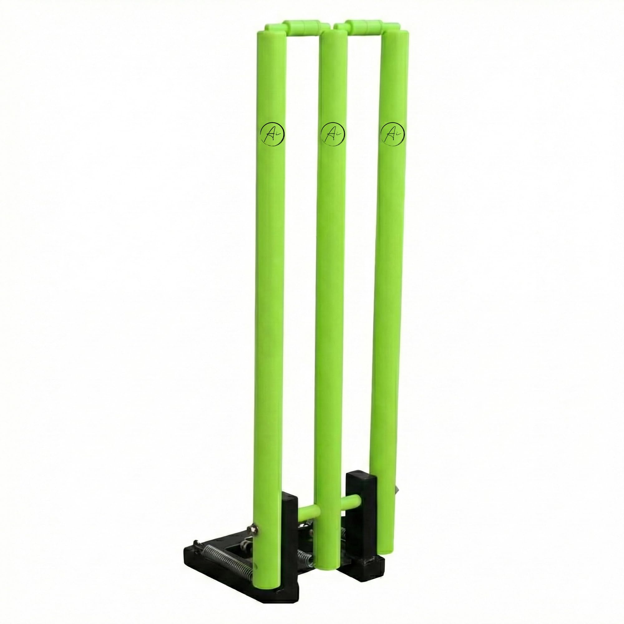 AI SPORTS Cricket Wickets with Bails – Heavy Duty PVC Cricket Stumps Set for Practice & Matches | Durable & Weather-Resistant Training Stumps (Green)