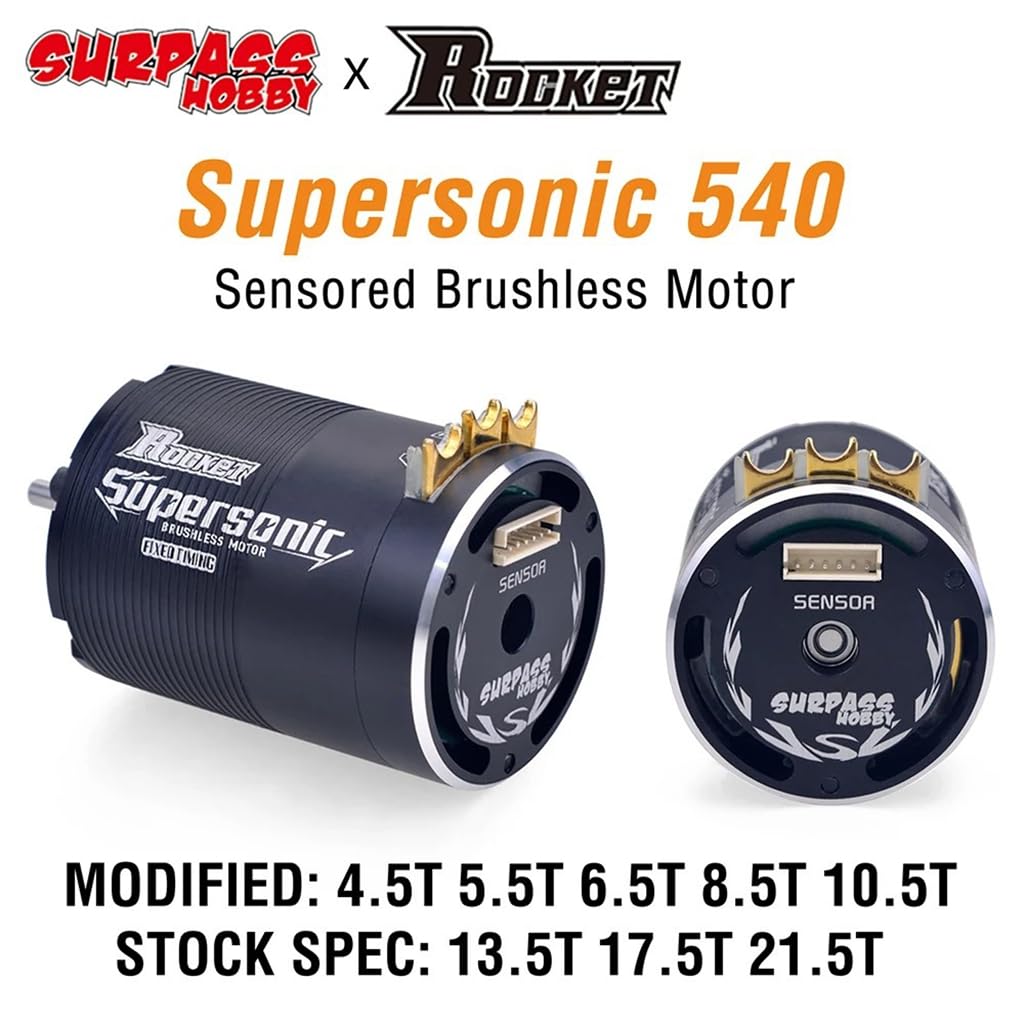 1-3S Supersonic 540 10.5T/3950KV Sensorato Motore Brushless Albero di temporizzazione fisso ø3.175mm per 1/10 RC Drift Racing Car Touring Car