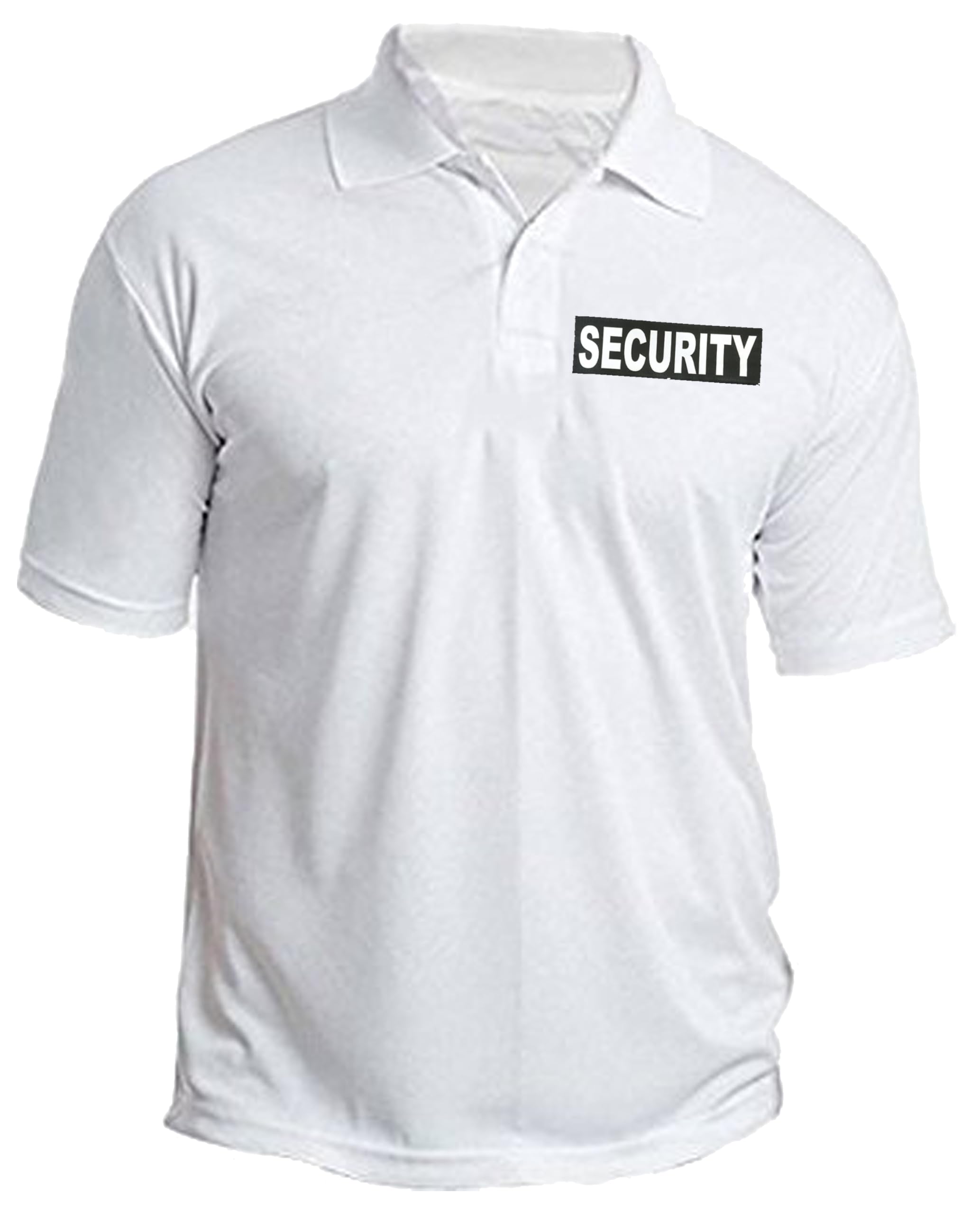 Security Logo Printed Polo/Collar Half Sleeve T-Shirt for Security Staff Employee Promotion T Shirt for Men and Women White