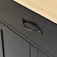 Vista 69 de LUMISOL Carrito de isla de cocina con ruedas de bloqueo con 2 cajones y 4 gabinetes, isla de cocina rodante con estantes ajustables, mesa de madera