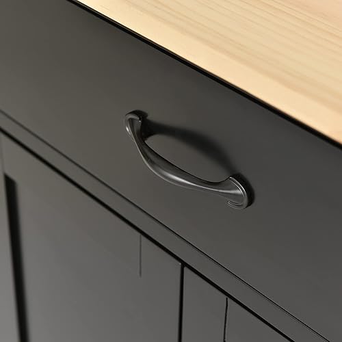 Miniatura 69 de LUMISOL Carrito de isla de cocina con ruedas de bloqueo con 2 cajones y 4 gabinetes, isla de cocina rodante con estantes ajustables, mesa de madera